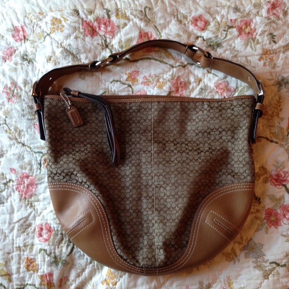 Coach Handbags - Vintage Coach Brown Signature Sutton Hobo Purse